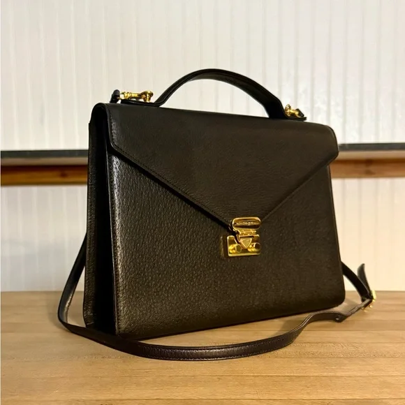 Valentino Garavani Black Leather Crossbody Shoulder Bag